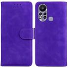 For Infinix Hot 11s X6812 Skin Feel Pure Color Flip Leather Phone Case(Purple) - 1