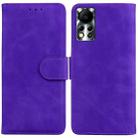 For Infinix Hot 11S NFC X6812B Skin Feel Pure Color Flip Leather Phone Case(Purple) - 1