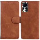 For Infinix Hot 11S NFC X6812B Skin Feel Pure Color Flip Leather Phone Case(Brown) - 1