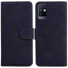 For Infinix Note 10 X693 Skin Feel Pure Color Flip Leather Phone Case(Black) - 1