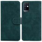 For Infinix Note 10 X693 Skin Feel Pure Color Flip Leather Phone Case(Green) - 1