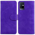 For Infinix Note 10 X693 Skin Feel Pure Color Flip Leather Phone Case(Purple) - 1