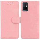 For Infinix Note 10 X693 Skin Feel Pure Color Flip Leather Phone Case(Pink) - 1