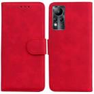 For Infinix Note 11 Skin Feel Pure Color Flip Leather Phone Case(Red) - 1