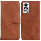 For Infinix Note 11 Pro / Note 11s Skin Feel Pure Color Flip Leather Phone Case(Brown) - 1