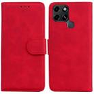For Infinix Smart 6 Skin Feel Pure Color Flip Leather Phone Case(Red) - 1