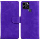 For Infinix Smart 6 Skin Feel Pure Color Flip Leather Phone Case(Purple) - 1