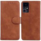 For Infinix Zero X / X Pro Skin Feel Pure Color Flip Leather Phone Case(Brown) - 1