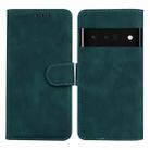 For Google Pixel 6 Pro Skin Feel Pure Color Flip Leather Phone Case(Green) - 1