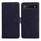 For Google Pixel 6a Skin Feel Pure Color Flip Leather Phone Case(Black) - 1