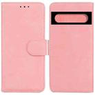 For Google Pixel 7 Pro 5G Skin Feel Pure Color Flip Leather Phone Case(Pink) - 1