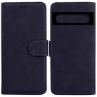 For Google Pixel 7 Pro 5G Skin Feel Pure Color Flip Leather Phone Case(Black) - 1