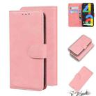 For Google Pixel 4a 4G Skin Feel Pure Color Flip Leather Phone Case(Pink) - 1