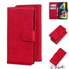 For Google Pixel 4a 4G Skin Feel Pure Color Flip Leather Phone Case(Red) - 1