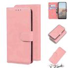 For Google Pixel 5a Skin Feel Pure Color Flip Leather Phone Case(Pink) - 1