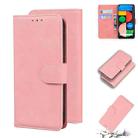 For Google Pixel 5 XL / 4a 5G Skin Feel Pure Color Flip Leather Phone Case(Pink) - 1