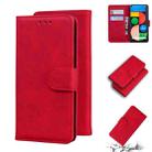 For Google Pixel 5 XL / 4a 5G Skin Feel Pure Color Flip Leather Phone Case(Red) - 1