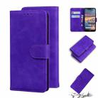 For Nokia 4.2 Skin Feel Pure Color Flip Leather Phone Case(Purple) - 1