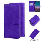For Nokia 5.4 Skin Feel Pure Color Flip Leather Phone Case(Purple) - 1