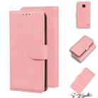 For Nokia C20 / C10 Skin Feel Pure Color Flip Leather Phone Case(Pink) - 1