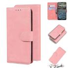 For Nokia 2.4 Skin Feel Pure Color Flip Leather Phone Case(Pink) - 1