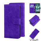 For Nokia 6.2 / 7.2 Skin Feel Pure Color Flip Leather Phone Case(Purple) - 1