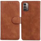 For Nokia G11 / G21 Skin Feel Pure Color Flip Leather Phone Case(Brown) - 1