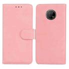 For Nokia G300 Skin Feel Pure Color Flip Leather Phone Case(Pink) - 1