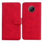 For Nokia G300 Skin Feel Pure Color Flip Leather Phone Case(Red) - 1