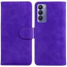 For Tecno Camon 18 / 18P Skin Feel Pure Color Flip Leather Phone Case(Purple) - 1