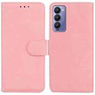 For Tecno Camon 18 / 18P Skin Feel Pure Color Flip Leather Phone Case(Pink) - 1