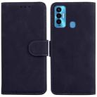 For Tecno Camon 18i Skin Feel Pure Color Flip Leather Phone Case(Black) - 1