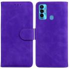 For Tecno Camon 18i Skin Feel Pure Color Flip Leather Phone Case(Purple) - 1