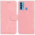 For Tecno Camon 18i Skin Feel Pure Color Flip Leather Phone Case(Pink) - 1