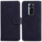 For Tecno Phantom X Skin Feel Pure Color Flip Leather Phone Case(Black) - 1