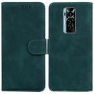 For Tecno Phantom X Skin Feel Pure Color Flip Leather Phone Case(Green) - 1