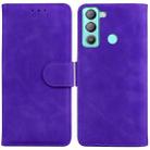 For Tecno Pop 5 LTE BD4 Skin Feel Pure Color Flip Leather Phone Case(Purple) - 1