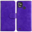 For Tecno Pop 5P Skin Feel Pure Color Flip Leather Phone Case(Purple) - 1