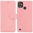 For Tecno Pop 5P Skin Feel Pure Color Flip Leather Phone Case(Pink) - 1