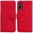 For Tecno Pova 2 Skin Feel Pure Color Flip Leather Phone Case(Red) - 1