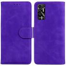 For Tecno Pova 2 Skin Feel Pure Color Flip Leather Phone Case(Purple) - 1