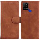 For Tecno Pova LD7 Skin Feel Pure Color Flip Leather Phone Case(Brown) - 1