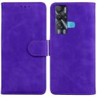 For Tecno Pova Neo LE6 Skin Feel Pure Color Flip Leather Phone Case(Purple) - 1