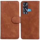 For Tecno Pova Neo LE6 Skin Feel Pure Color Flip Leather Phone Case(Brown) - 1