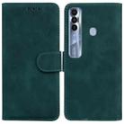 For Tecno Spark 7 Pro Skin Feel Pure Color Flip Leather Phone Case(Green) - 1
