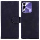 For Tecno Spark 8 / 8T Skin Feel Pure Color Flip Leather Phone Case(Black) - 1