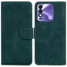 For Tecno Spark 8 / 8T Skin Feel Pure Color Flip Leather Phone Case(Green) - 1