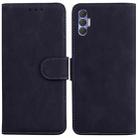 For Tecno Spark 8P Skin Feel Pure Color Flip Leather Phone Case(Black) - 1