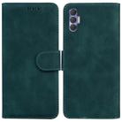 For Tecno Spark 8P Skin Feel Pure Color Flip Leather Phone Case(Green) - 1