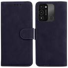 For Tecno Spark Go 2022 / Spark 8C Skin Feel Pure Color Flip Leather Phone Case(Black) - 1